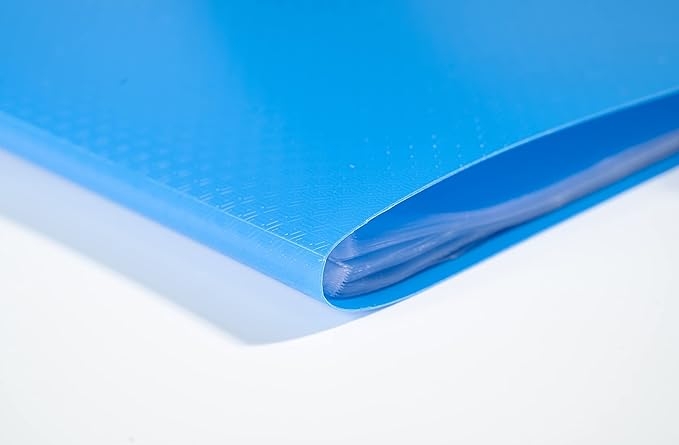 EXACOMPTA Protège-documents en polypropylene 5/10e OPAK pochettes Cristal 100 vues - A4 - Bleu clair