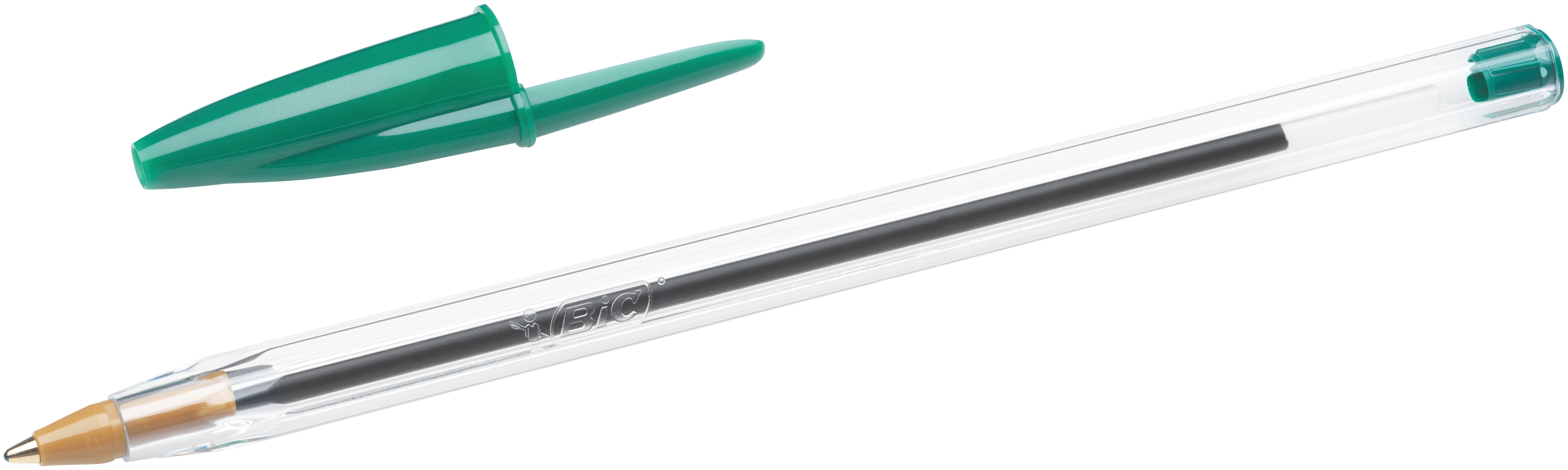 BIC Cristal Original Stylos-Bille Pointe Moyenne (1,00 mm) avec Capuchons et Embouts Assortis - Couleurs d’Encre Assorties, Lot de 10