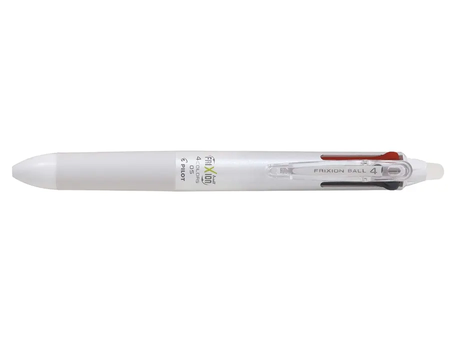 PILOT Stylo Roller FriXion Ball 4 Couleurs (noir, bleu, rouge, vert) - Roller encre gel - Pointe Fine 0,5mm