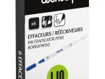 WONDAY Blister de 6 effaceurs réécriveurs, encre Bleue, pointe 1 mm
