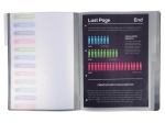Trieur muni de 3 rabats en 3e de couverture, permettant le rangement de documents.
Fermeture par elastiques pour un transport securis