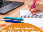 BIC 4 Couleurs Smooth Stylos-Billes Rétractables à Pointe Moyenne (1 mm) avec le corps bleu roi, bleu-vert et Rose dégradé - Couleurs d’Encre Assorties, Pack de 3