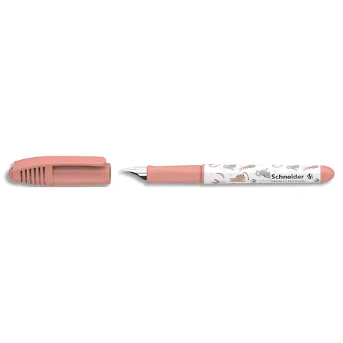 SCHNEIDER Stylo plume Zippi Corail Sweet jungle, plume mini, pointe M en acier, cartouche encre Bleu
