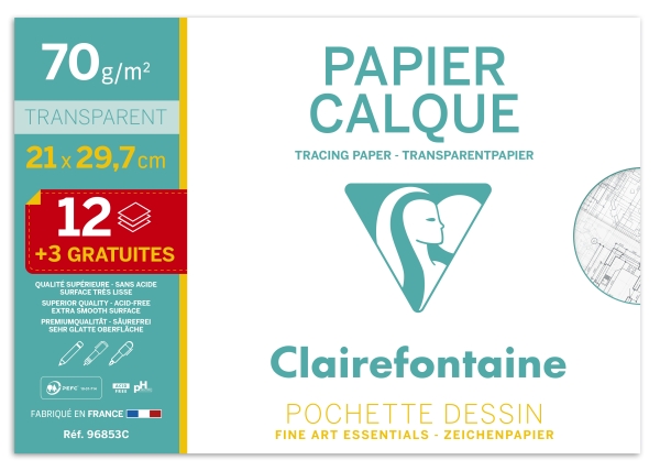 Pochette Calque A4 12+3F 70g spéciale rentrée des classes