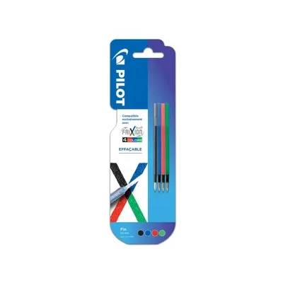 PILOT lot de 4 recharges pour Frixion ball 4 couleurs